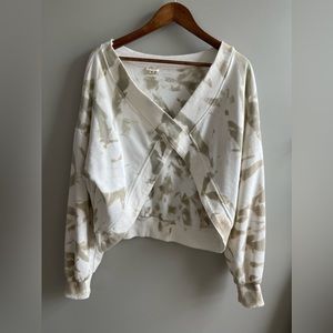 Bleach Washed Criss-Crossed Sweater